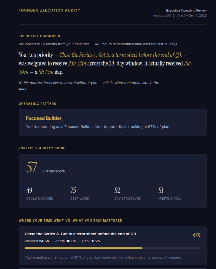 Founder Execution Audit™ — sample report